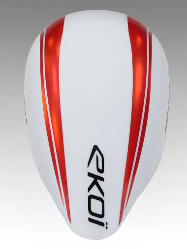 Casque EKOI Racing PURE AERO Mirror Cat2 Blanc Holo Rouge