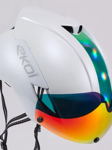Casque EKOI Perf AERO16 Blanc LTD Holo Aqua