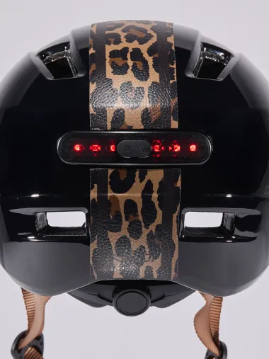 Casque urbain EKOI CITY STYLE Noir Ecran Bande Léopard