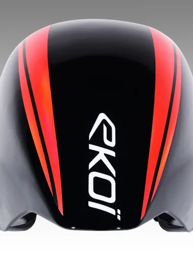 Casque EKOI Racing PURE AERO Mirror Cat2 Noir Holo Rouge