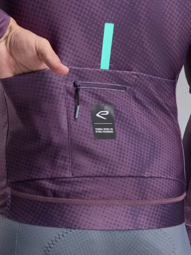 Maillot manches longues EKOI Perf TIE & DYE Prune