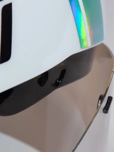 Casque EKOI Racing PURE AERO Mirror Cat2 Blanc Holo Aqua