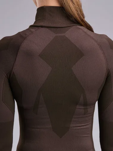 Sous maillot femme hiver EKOI Perf THERMO Col haut Moka