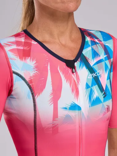 Combinaison triathlon femme EKOI Perf OASIS Rhubarbe