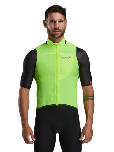 Gilet EKOI Perf WINDPROOF LIGHT POCKET Jaune fluo
