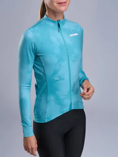 Maillot manches longues femme EKOI Perf TIE & DYE Vert Azur