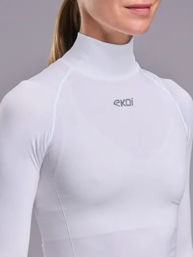 Sous maillot femme hiver EKOI Perf THERMO Col haut Blanc