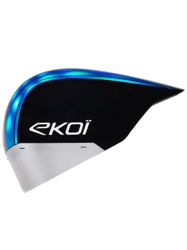 Casque EKOI Racing PURE AERO Mirror Cat2 Noir Holo Bleu
