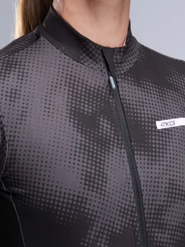 Maillot manches longues femme EKOI Perf TIE & DYE Noir