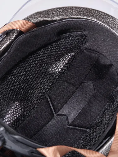 Casque urbain EKOI CITY STYLE Noir Ecran Bande Cuir Ambre Noir