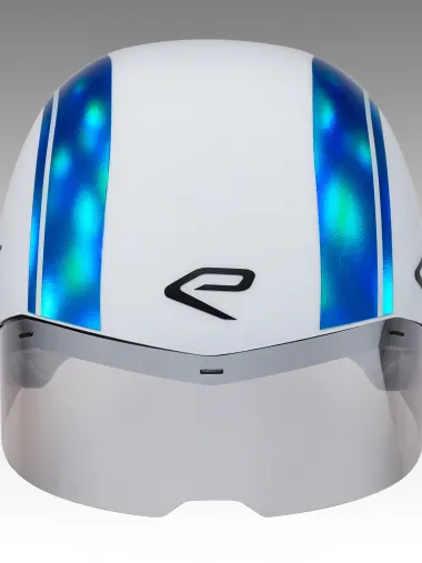 Casque EKOI Racing PURE AERO Mirror Cat2 Blanc Holo Bleu