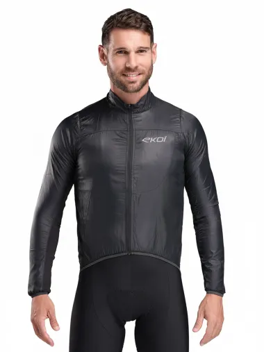 Veste coupe vent EKOI Perf WINDPROOF LIGHT POCKET Noir