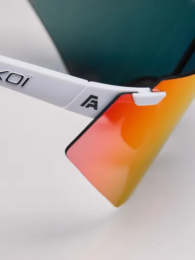 Lunettes EKOI Racing AEROLITE FABIO ARU Blanche Silver REVO Rouge Cat3