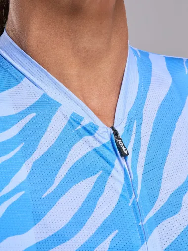 Maillot femme EKOI Perf ZEBRA sans manches Bleu