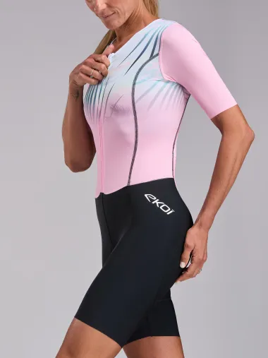Combinaison triathlon femme EKOI Perf OASIS Rose