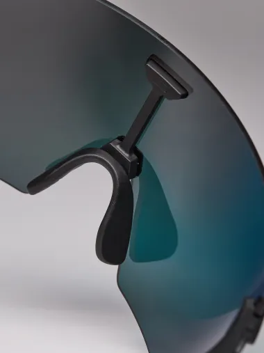 Lunettes EKOI Racing AEROLITE Noir Silver REVO Bleu Cat3