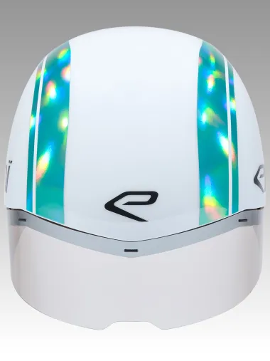 Casque EKOI Racing PURE AERO Mirror Cat2 Blanc Holo Aqua