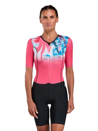 Combinaison triathlon femme EKOI Perf OASIS Rhubarbe