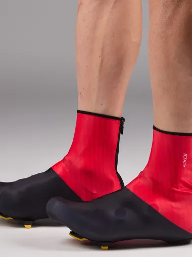 Surchaussures EKOI Perf LYCRA ZIP Rouge