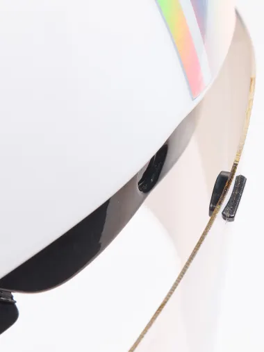 Casque EKOI Racing PURE AERO Mirror Cat2 Blanc Holo Silver