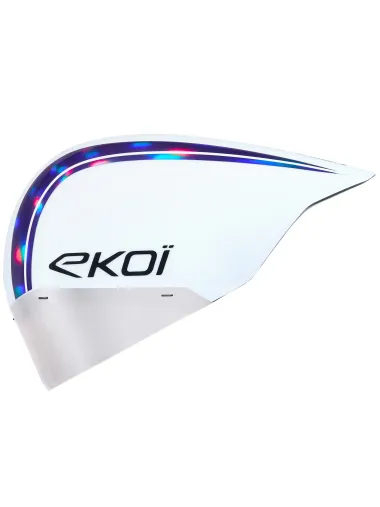 Casque EKOI Racing PURE AERO Mirror Cat2 Blanc Holo Violet