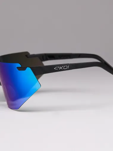 Lunettes EKOI Racing AEROLITE Noir Silver REVO Bleu Cat3