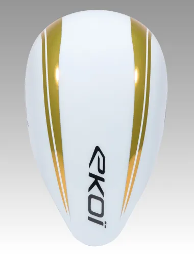 Casque EKOI Racing PURE AERO Mirror Cat2 Blanc Holo Gold