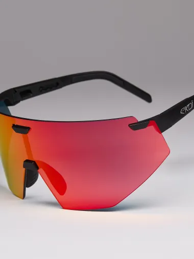 Lunettes EKOI Racing AEROLITE Noir Silver REVO Rouge Cat3