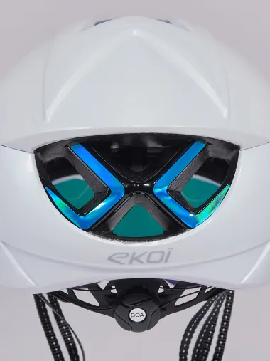 Casque EKOI Perf AERO16 Blanc LTD Holo Bleu