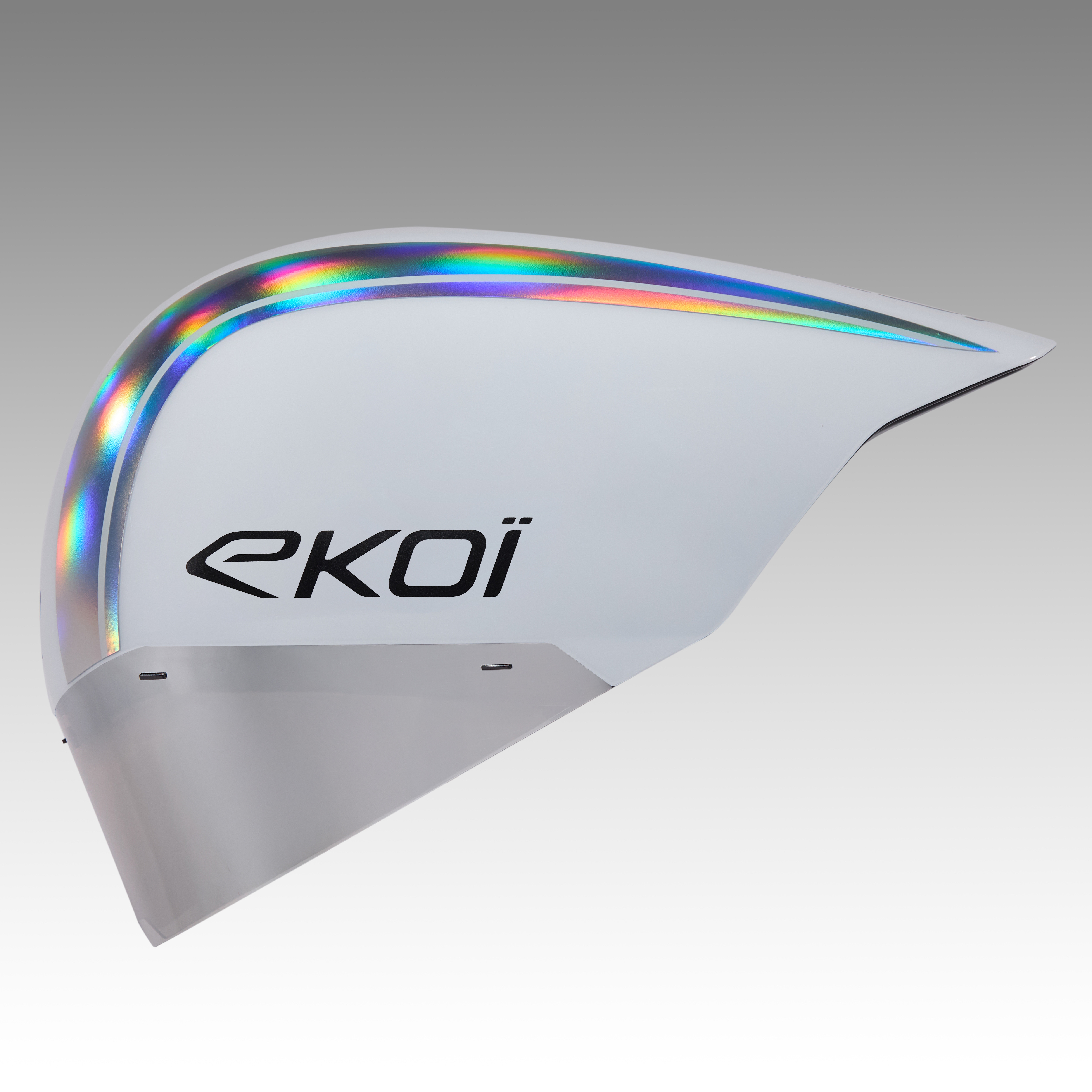 Casque EKOI Racing PURE AERO Mirror Cat2 Blanc Holo Silver