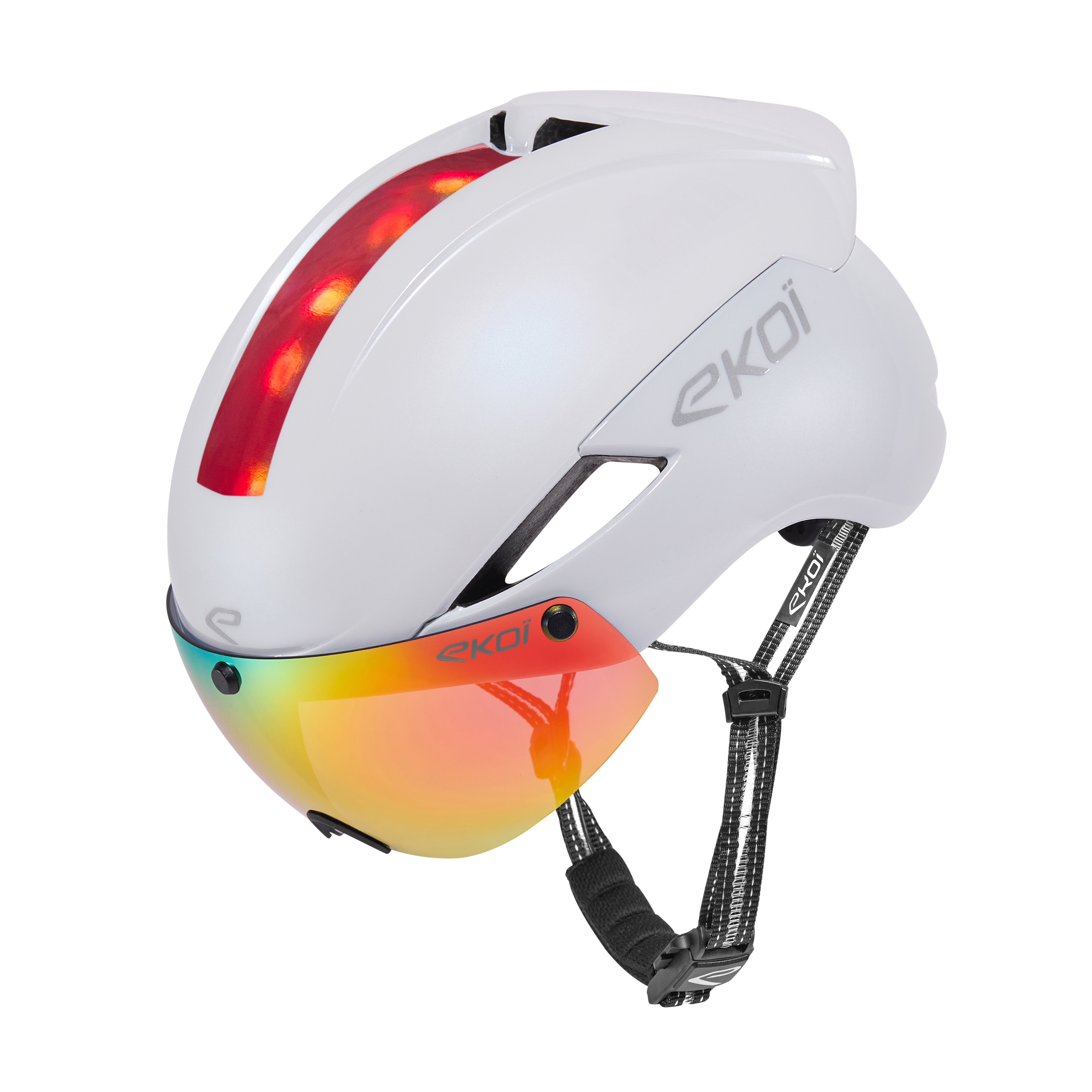 Casque EKOI Perf AERO16 Blanc LTD Holo Rouge