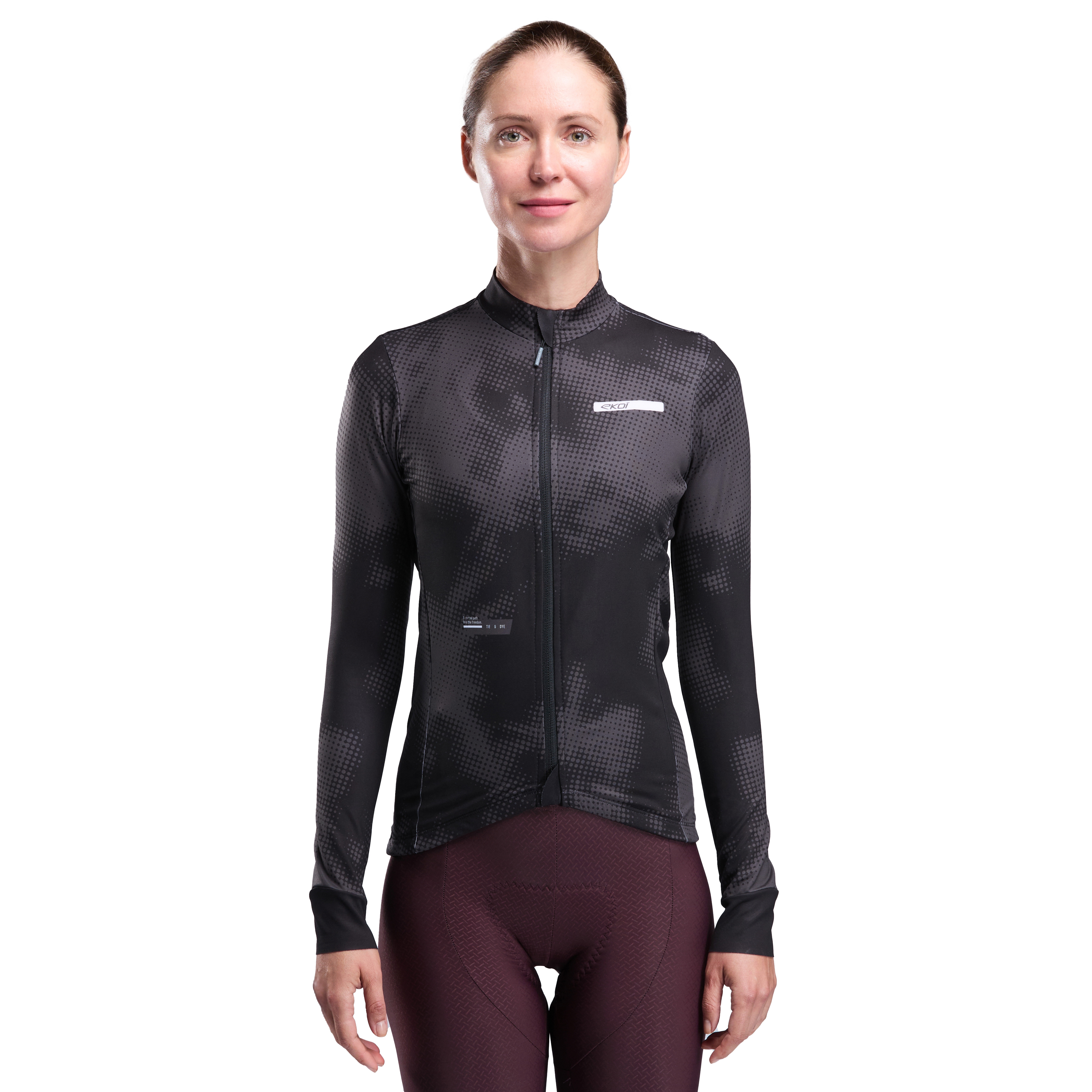 Maillot manches longues femme EKOI Perf TIE & DYE Noir