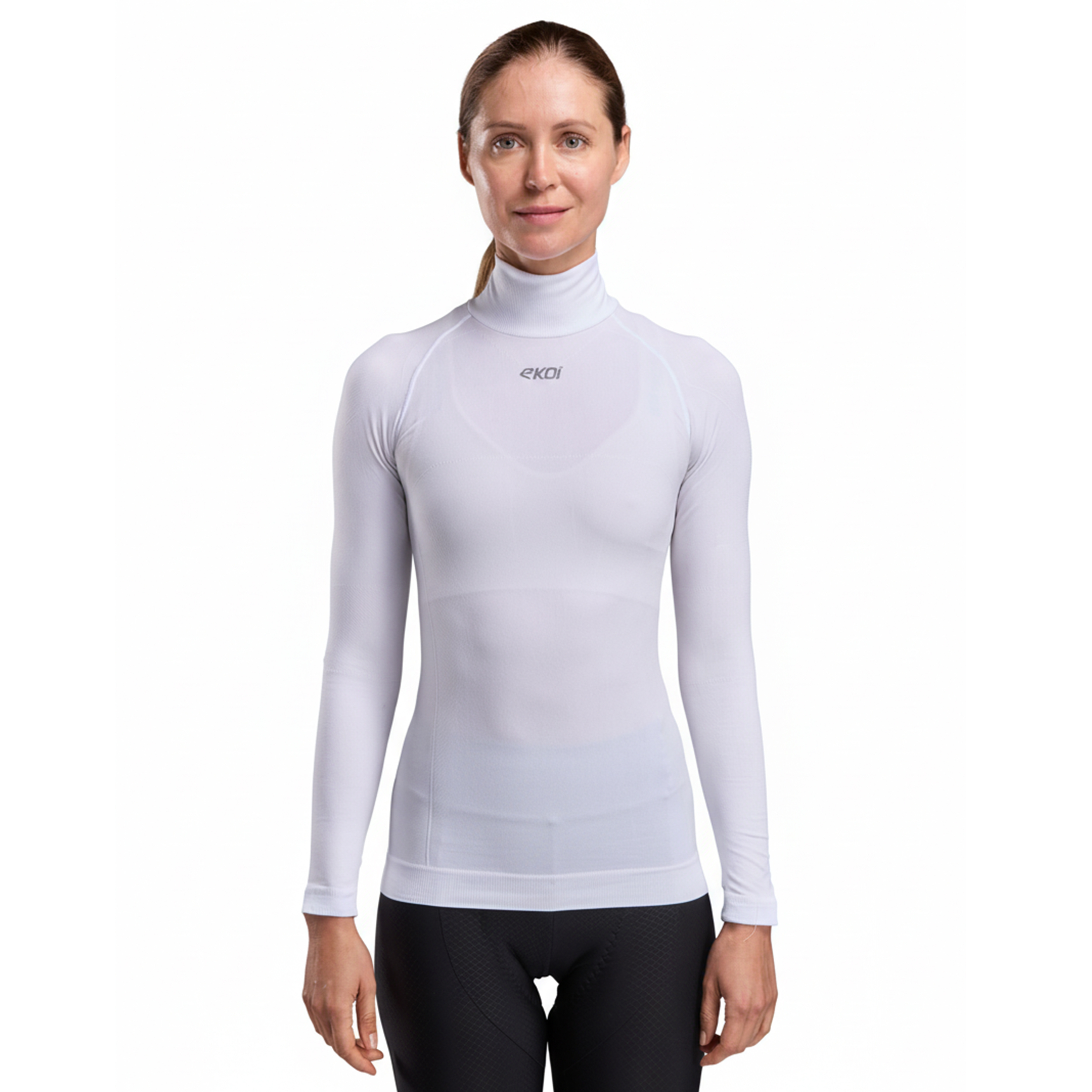 Sous maillot femme hiver EKOI Perf THERMO Col haut Blanc