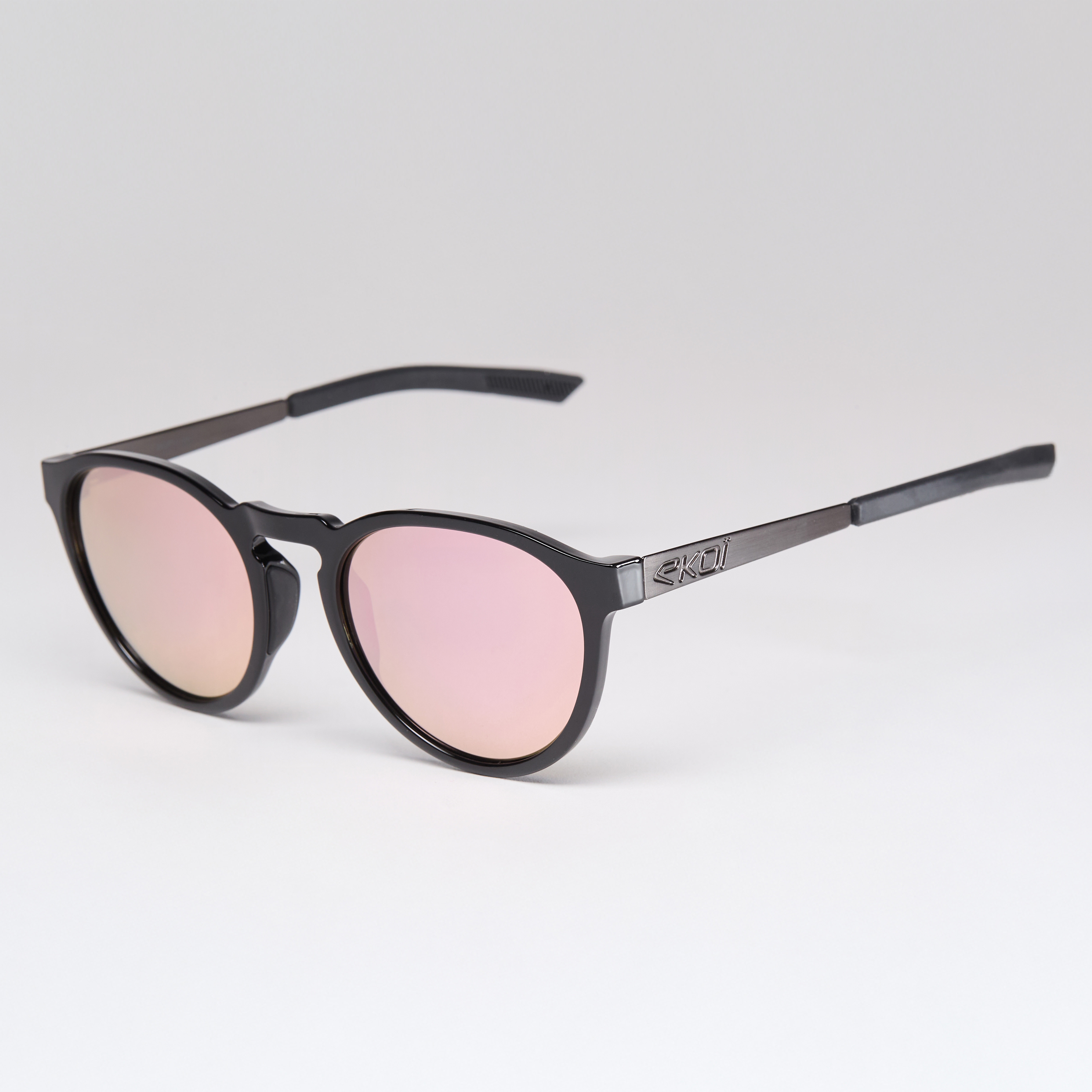 Lunettes EKOI Racing LIFESTYLE RONDES Noir brillant Gold rose