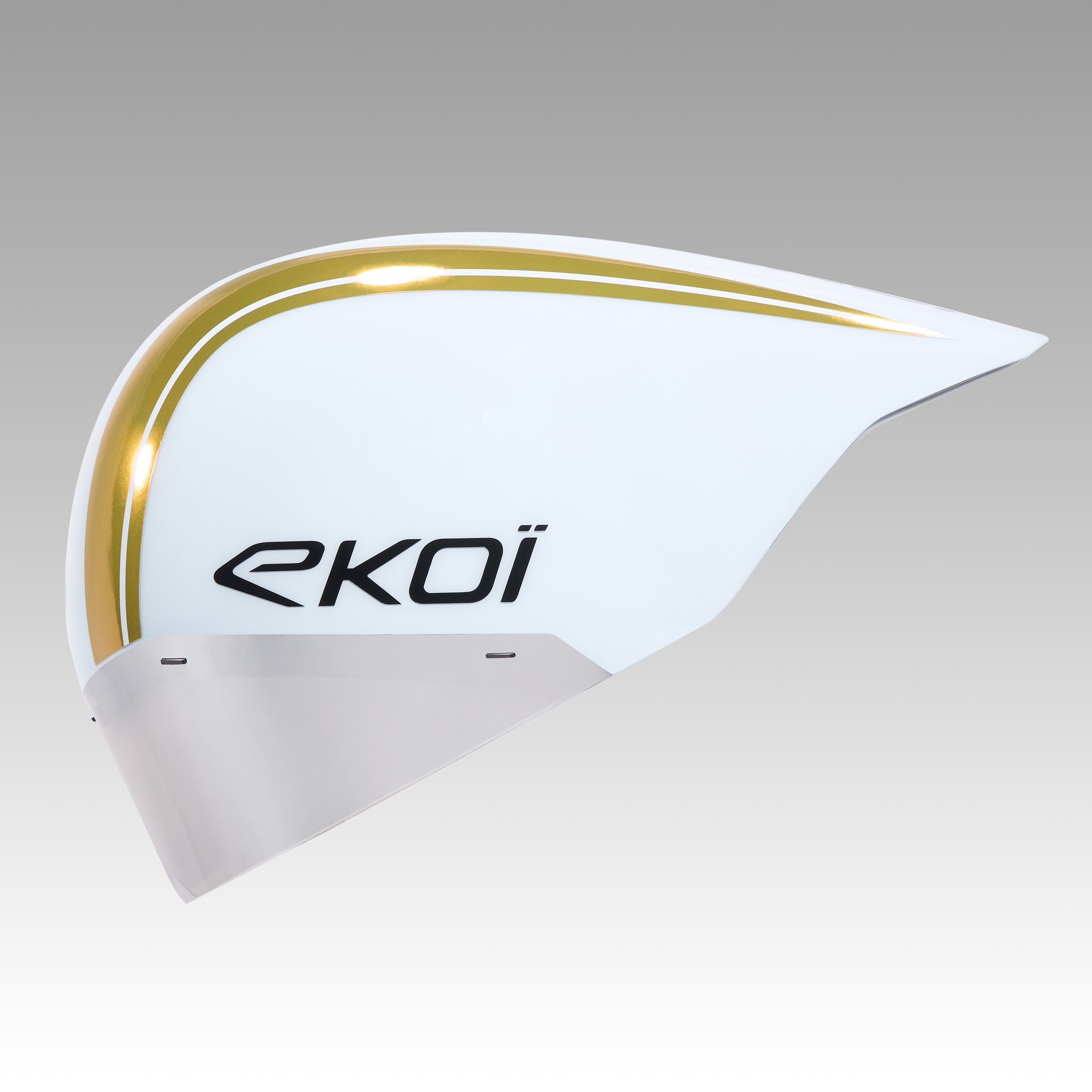 Casque EKOI Racing PURE AERO Mirror Cat2 Blanc Holo Gold