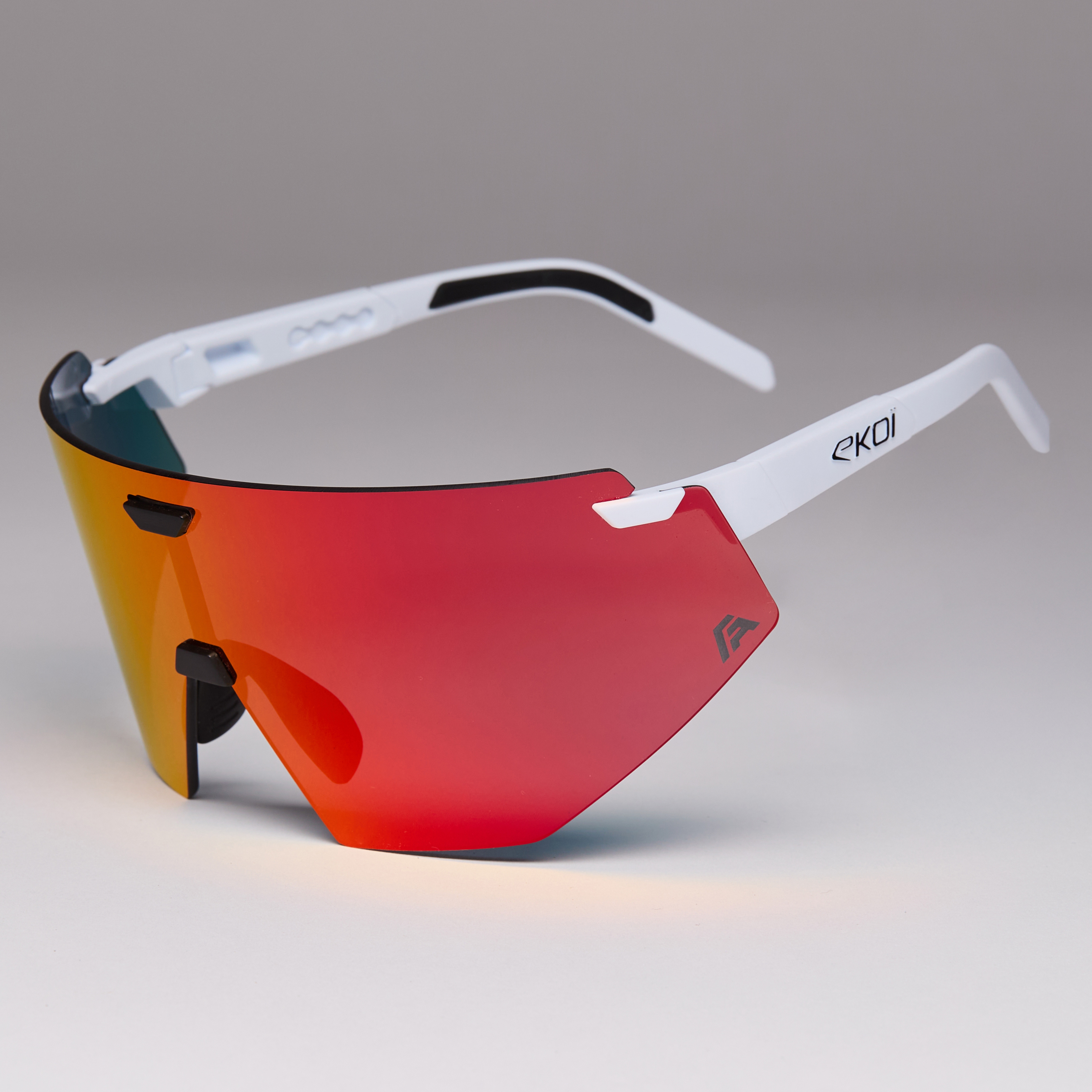 Lunettes EKOI Racing AEROLITE FABIO ARU Blanche Silver REVO Rouge Cat3