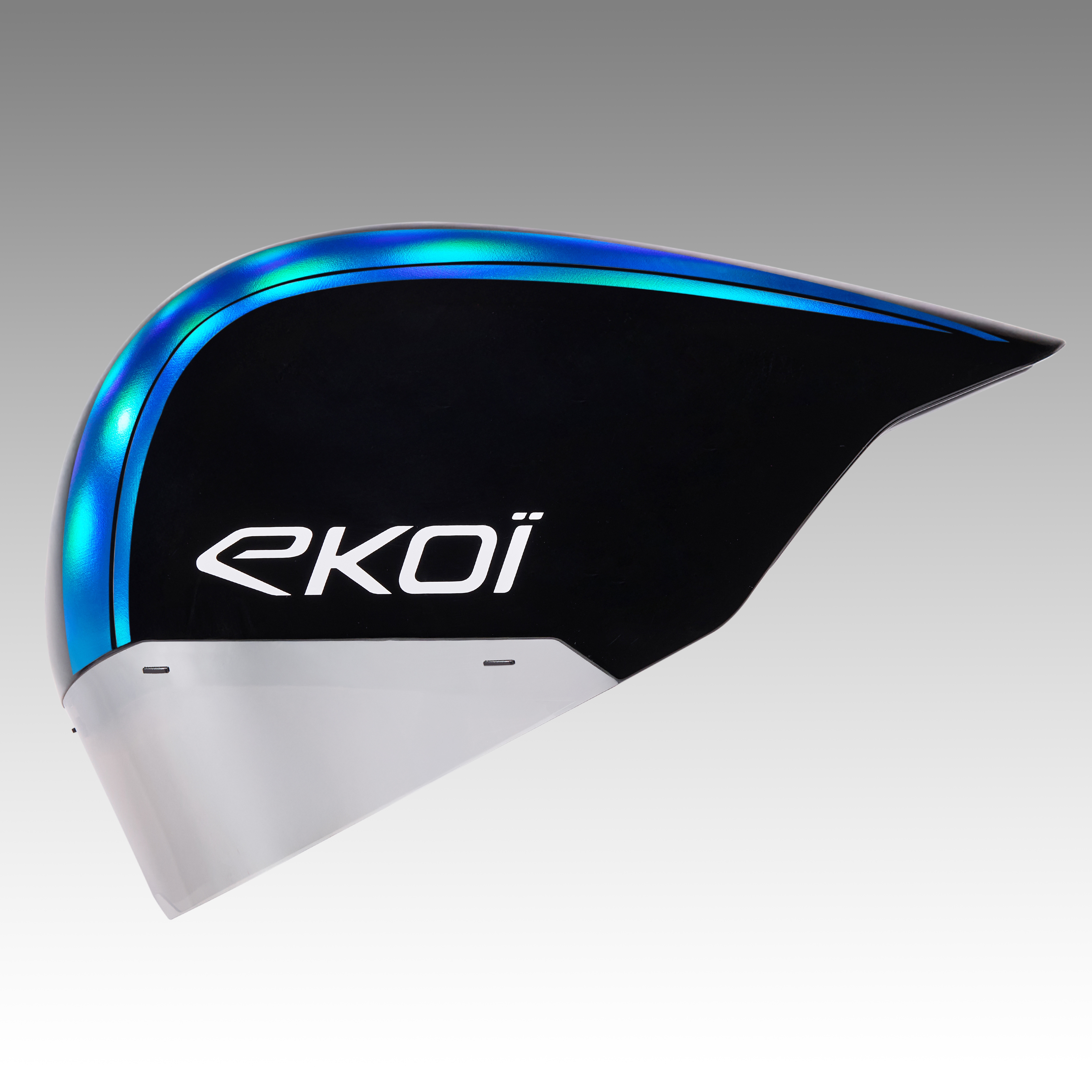 Casque EKOI Racing PURE AERO Mirror Cat2 Noir Holo Bleu
