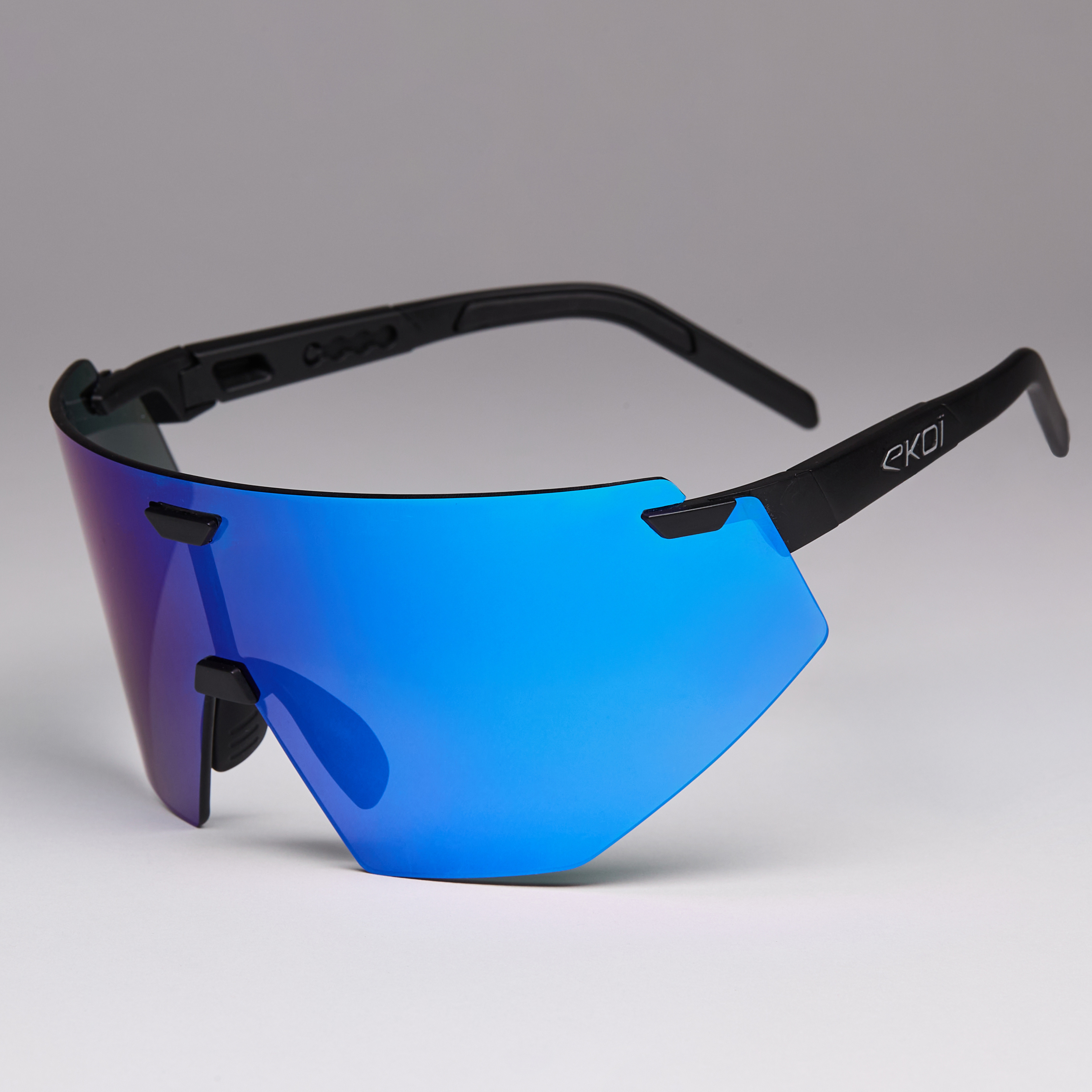 Lunettes EKOI Racing AEROLITE Noir Silver REVO Bleu Cat3