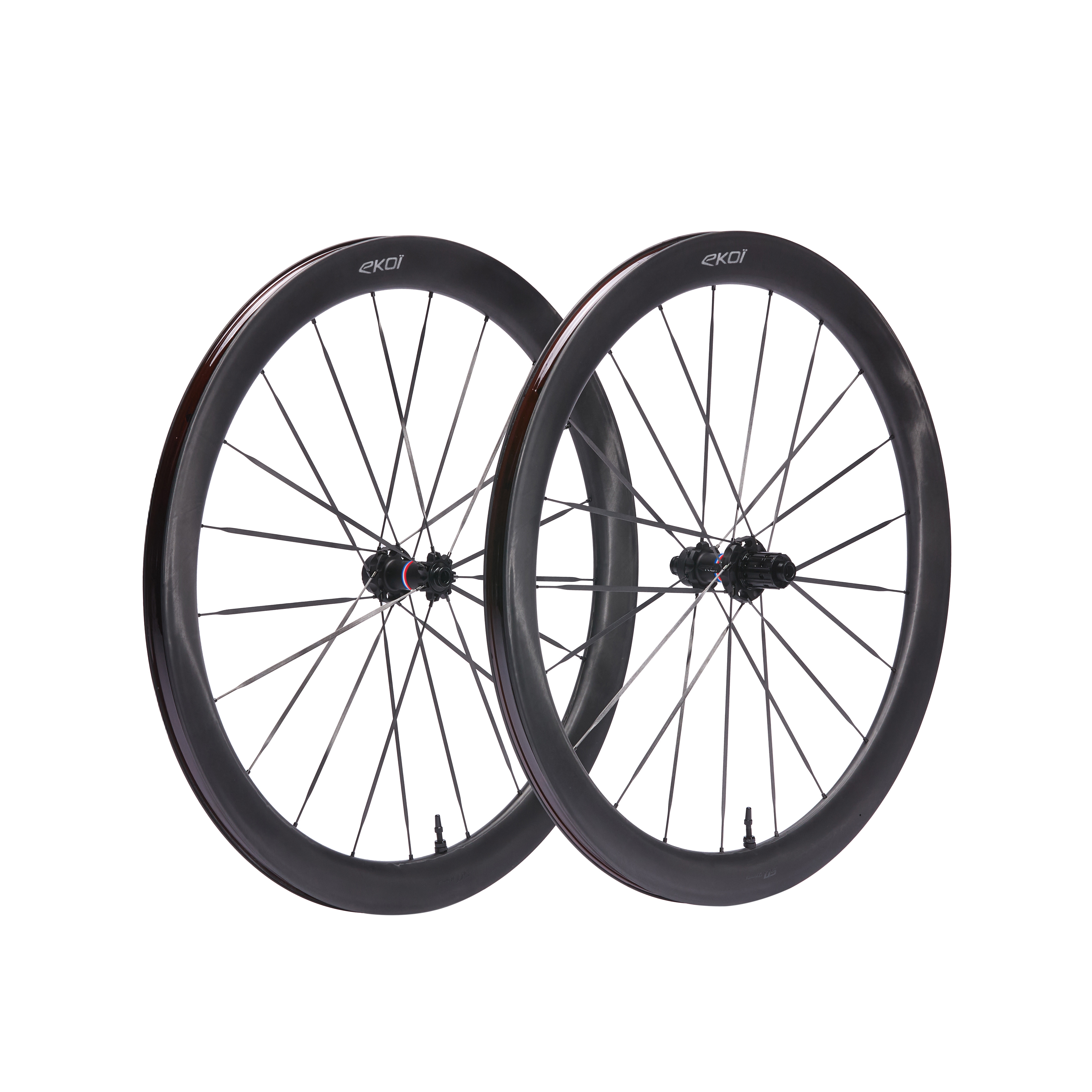 Paire de Roues EKOI Carbone 50mm Full Black Shimano France