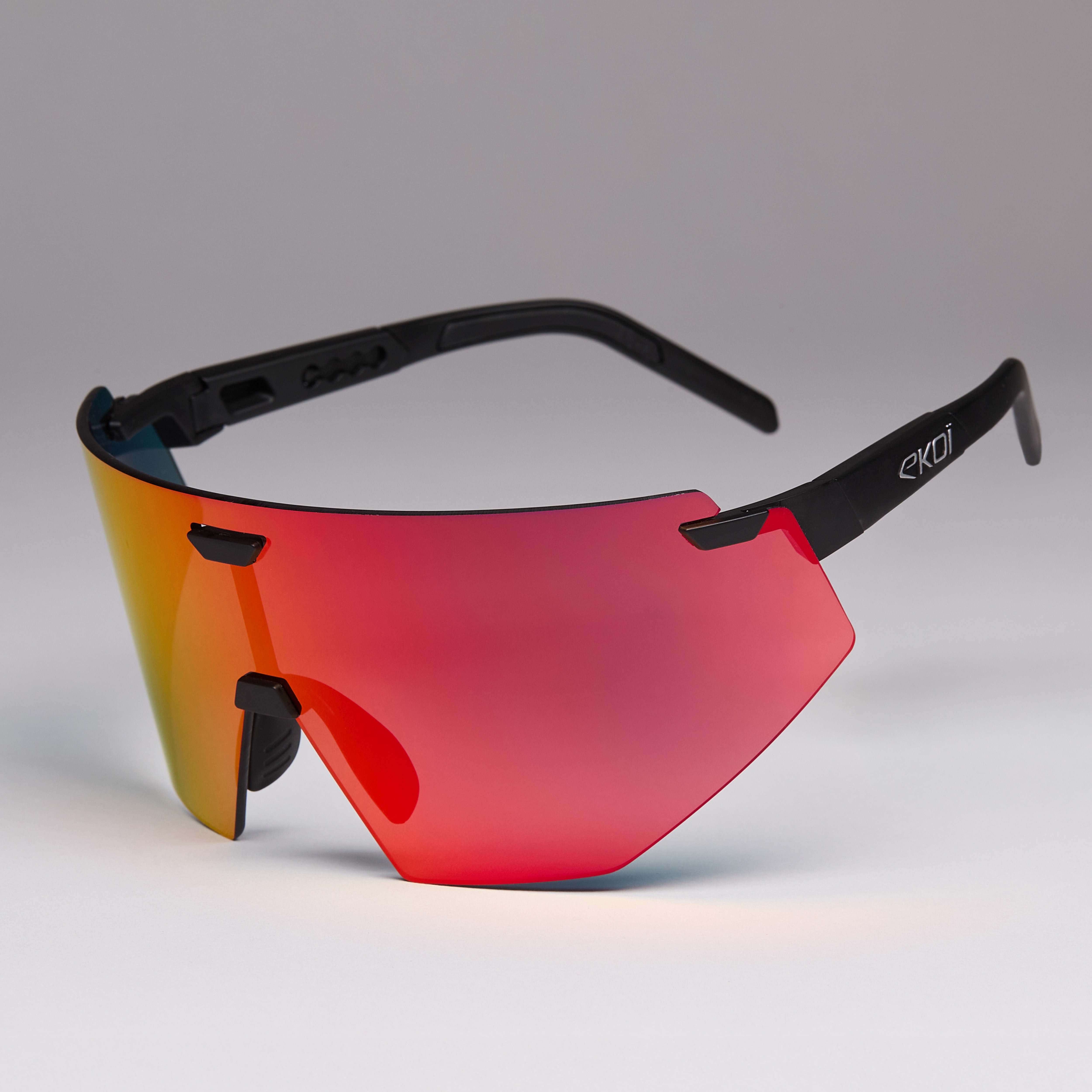 Lunettes EKOI Racing AEROLITE Noir Silver REVO Rouge Cat3